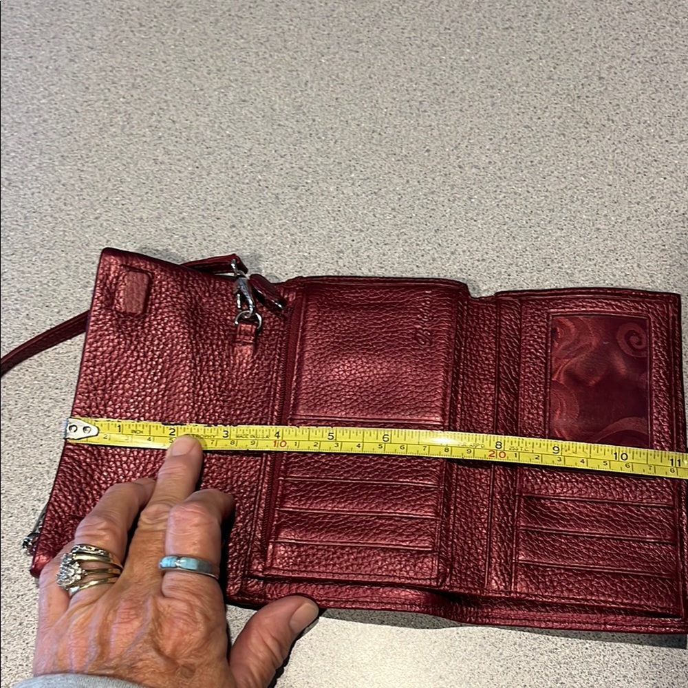 Brighton Red Crossbody Bag with Scalloped Flap - Picture 12 of 12